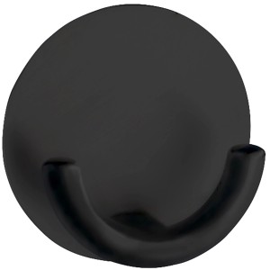 Schwarzer Wenko Küchen- und Wandhaken Rondo aus Edelstahl, Ø 5,5 cm.