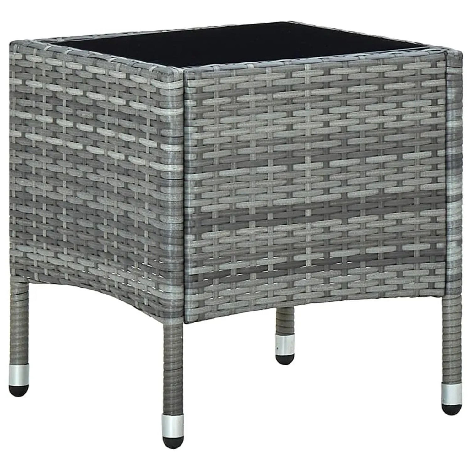 Furnicato Gartentisch Grau 40x40x45 Cm Poly Rattan