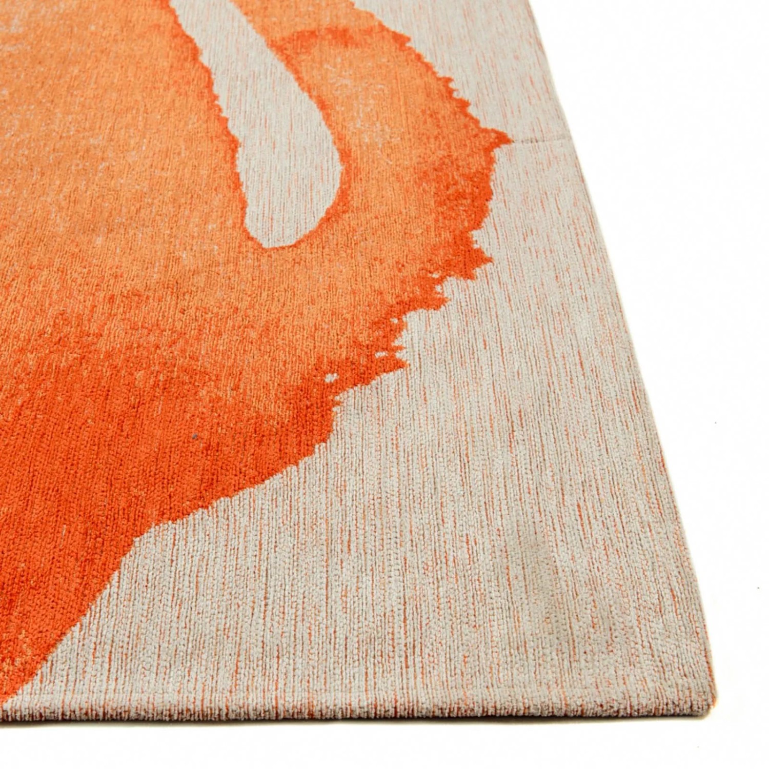 Lola&Moi Teppich Orangeade Gold, 240x340cm, mit abstraktem, orangem Muster.