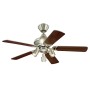 Westinghouse Deckenventilator Kingston mit Beleuchtung, 105 cm Durchmesser, Flügel in Ahorn und Silber.