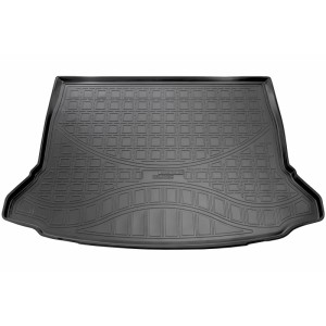 Schwarze Gummi Kofferraumwanne für Mercedes A-Klasse W177 ab 2018 mit hohem Rand.