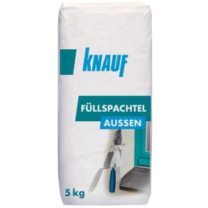 Sack Knauf Füllspachtel außen, 5 kg. Geeignet zum Ausbessern, Renovieren und Verspachteln im Außenbereich.