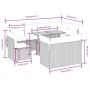 vidaXL 9-tlg. Garten-Sofagarnitur grau Poly Rattan mit Tisch und Kissen.