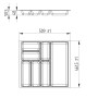 SOTECH ORGA-BOX-2 Besteckeinsatz Tiefe 462 mm Höhe 50,5 mm Für Nobilia Küchen Canvas Struktur Anthrazit Breite 509 mm_6
