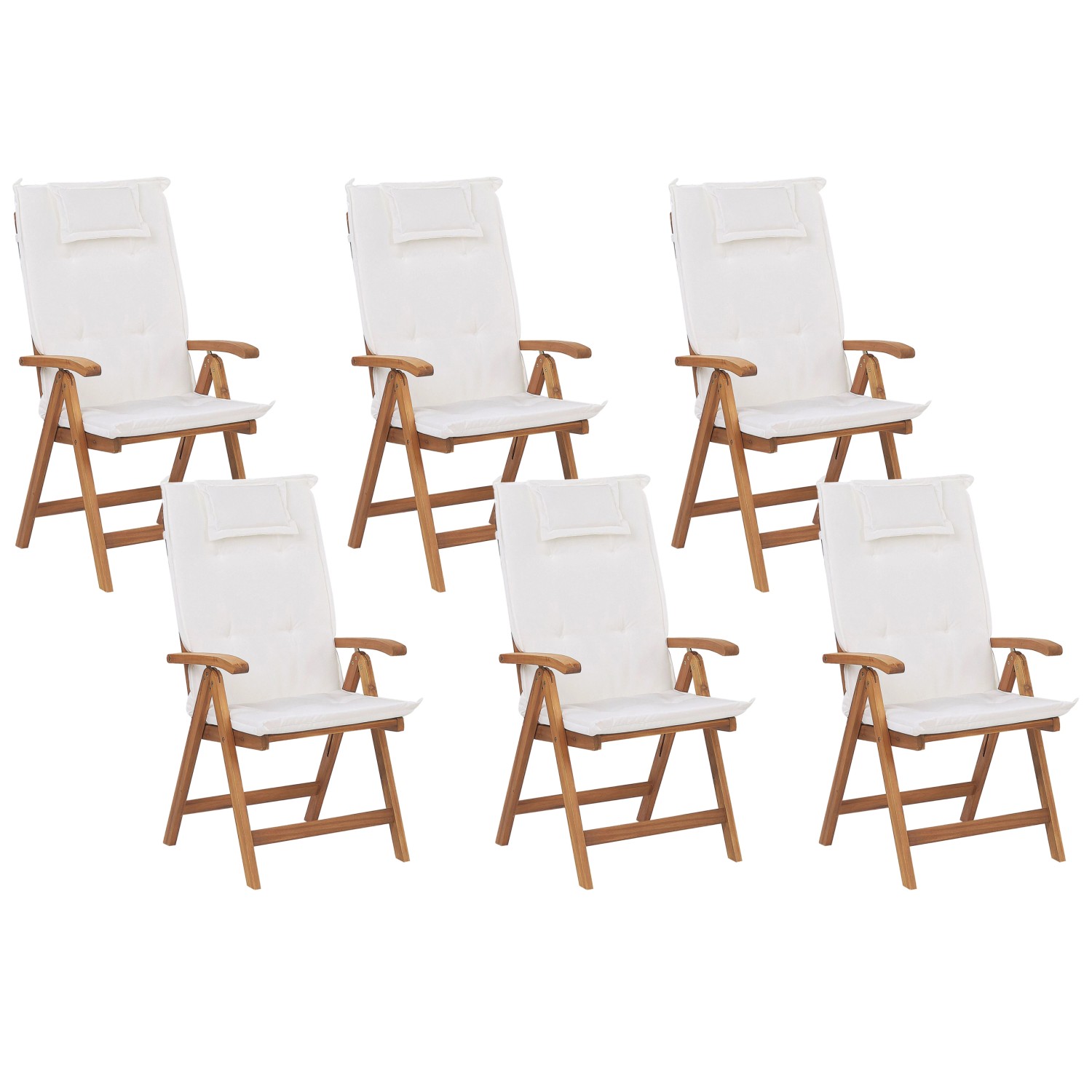 Beliani Gartenstuhl Heller Holzfarbton Weiss 69x54x105 günstig online kaufen
