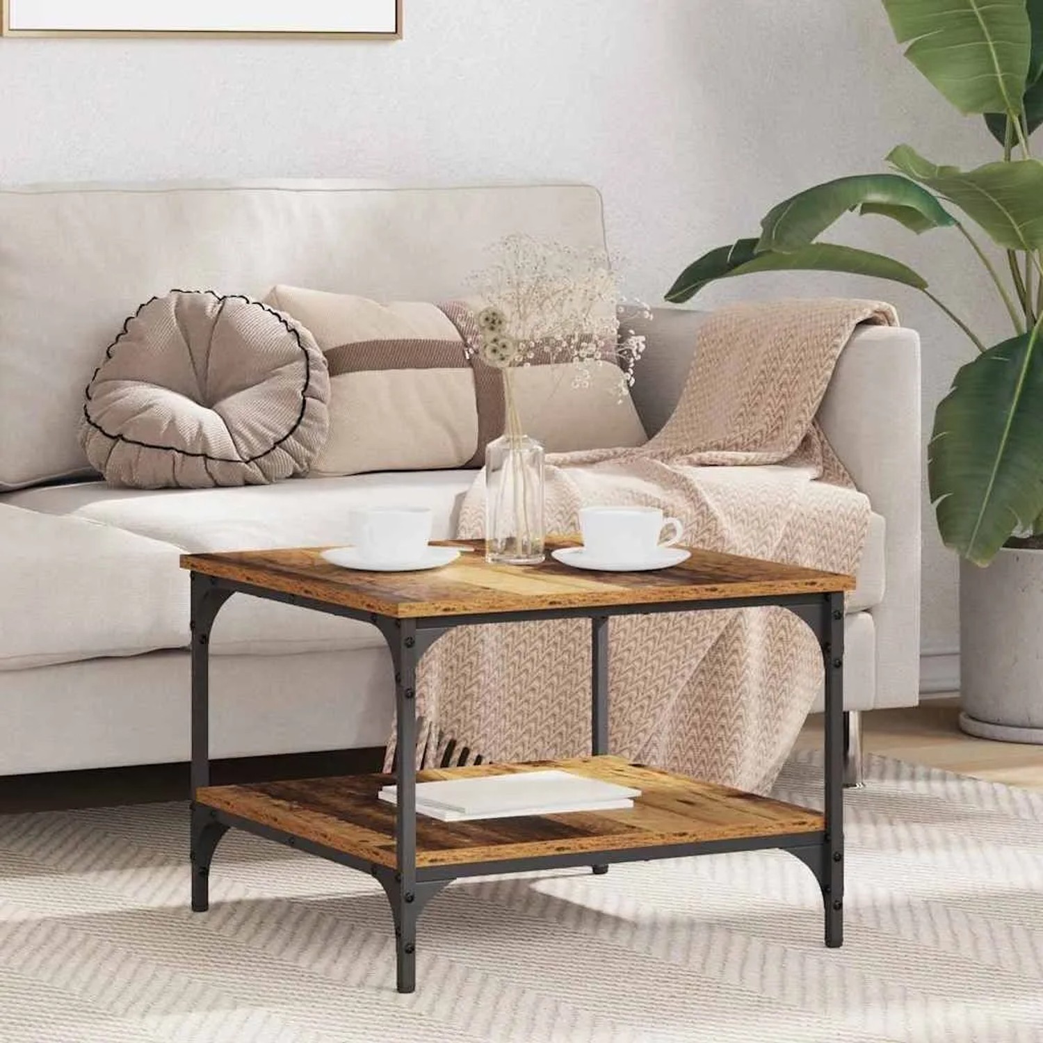 vidaXL Couchtisch Altholz 55 x 55 x 40 cm Holzwerkstoff 881899_2