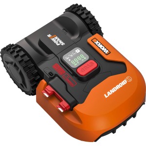Worx Landroid S300 Mähroboter, orange-schwarz, mit Display und PowerShare Akku.