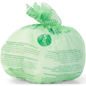 Brabantia kompostierbare Müllbeutel, 6 Liter, hellgrün, für Bio-Mülleimer.