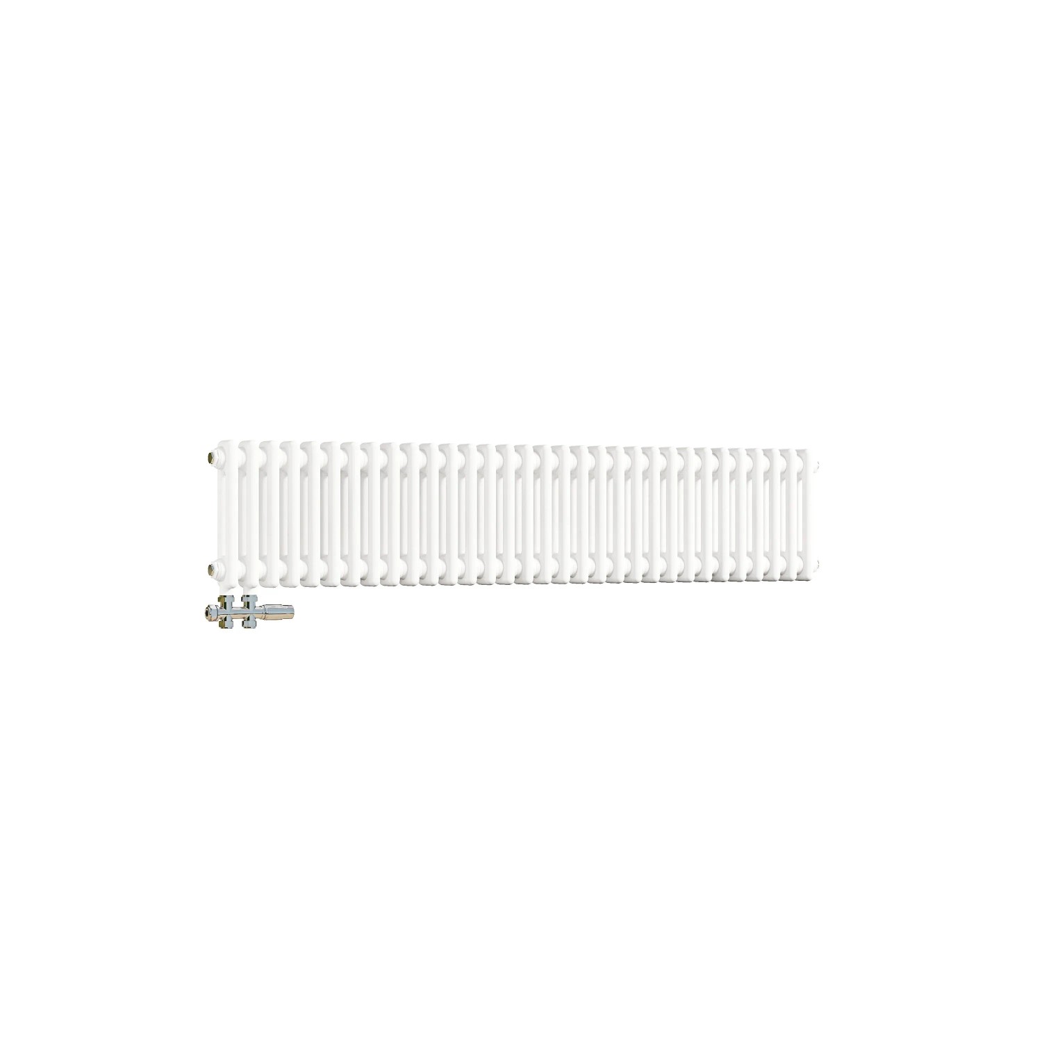 Duschparadies 300x1460mm Traditioneller Heizkörper für Warmwasserbetrieb Weiß 987W 2Säulen