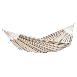 Gestreifte Hängematte Barbados in Cappuccino, 230x150 cm, ohne Stab. Entspannung pur im Garten!