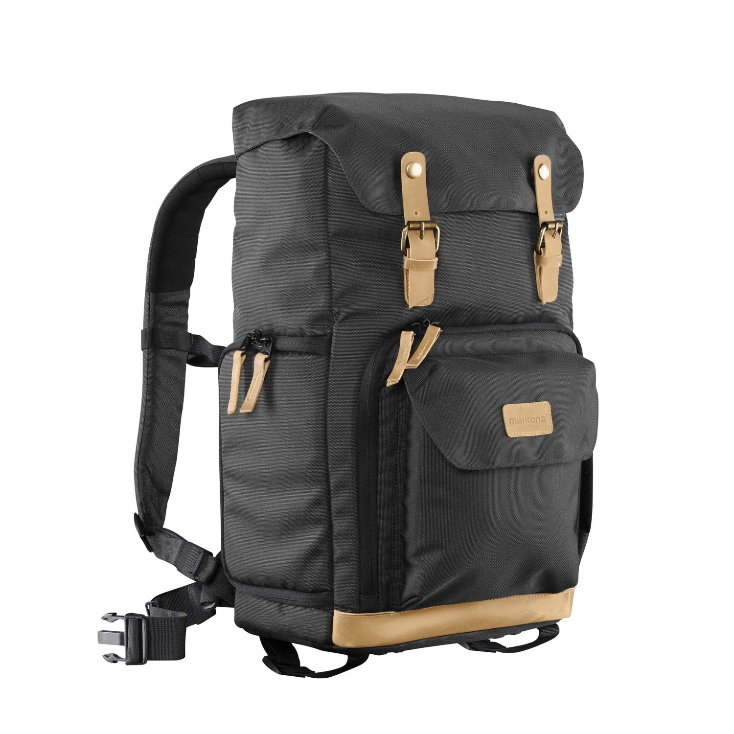 Mantona Fotorucksack Luis Schwarz Fototasche Kamerarucksack Kameratasche Backpack