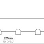 Siro Türgarderobe aus Metall, Nickel matt, 255 mm breit, mit 4 Haken. Praktische Türhaken-Lösung.