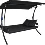 Graue 3-Sitzer Angerer Hollywoodschaukel Elegance Joy mit Liegefunktion und Sonnendach.