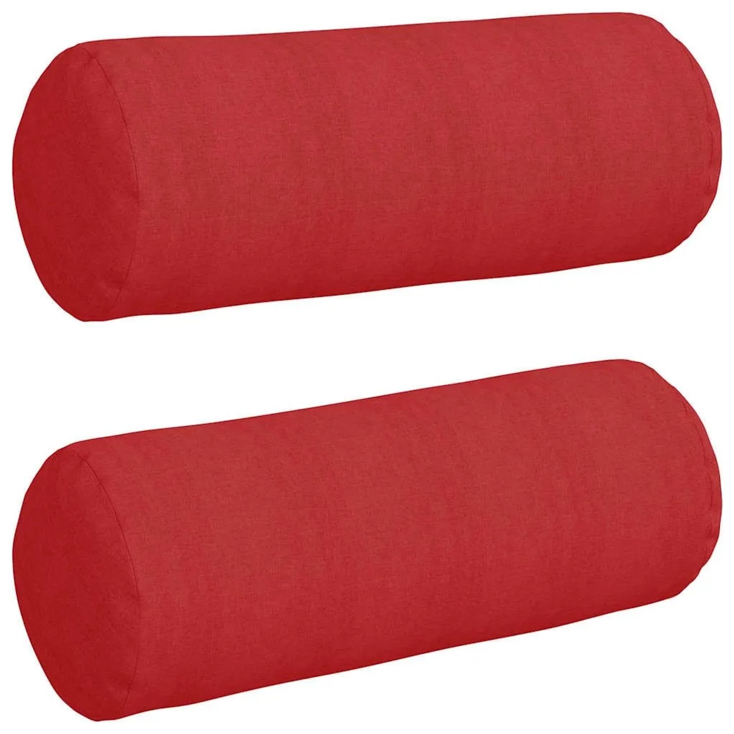 vidaXL Bolsterkissen 2 Stück Rot Ø 25 x 70 cm Stoff 42014323