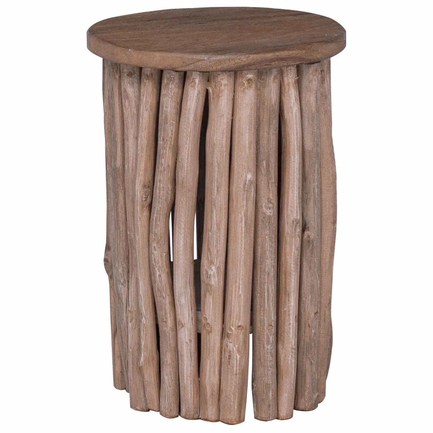 vidaXL Hocker Natur 30 x 30 x 45 cm Massivholz Teak 42012387
