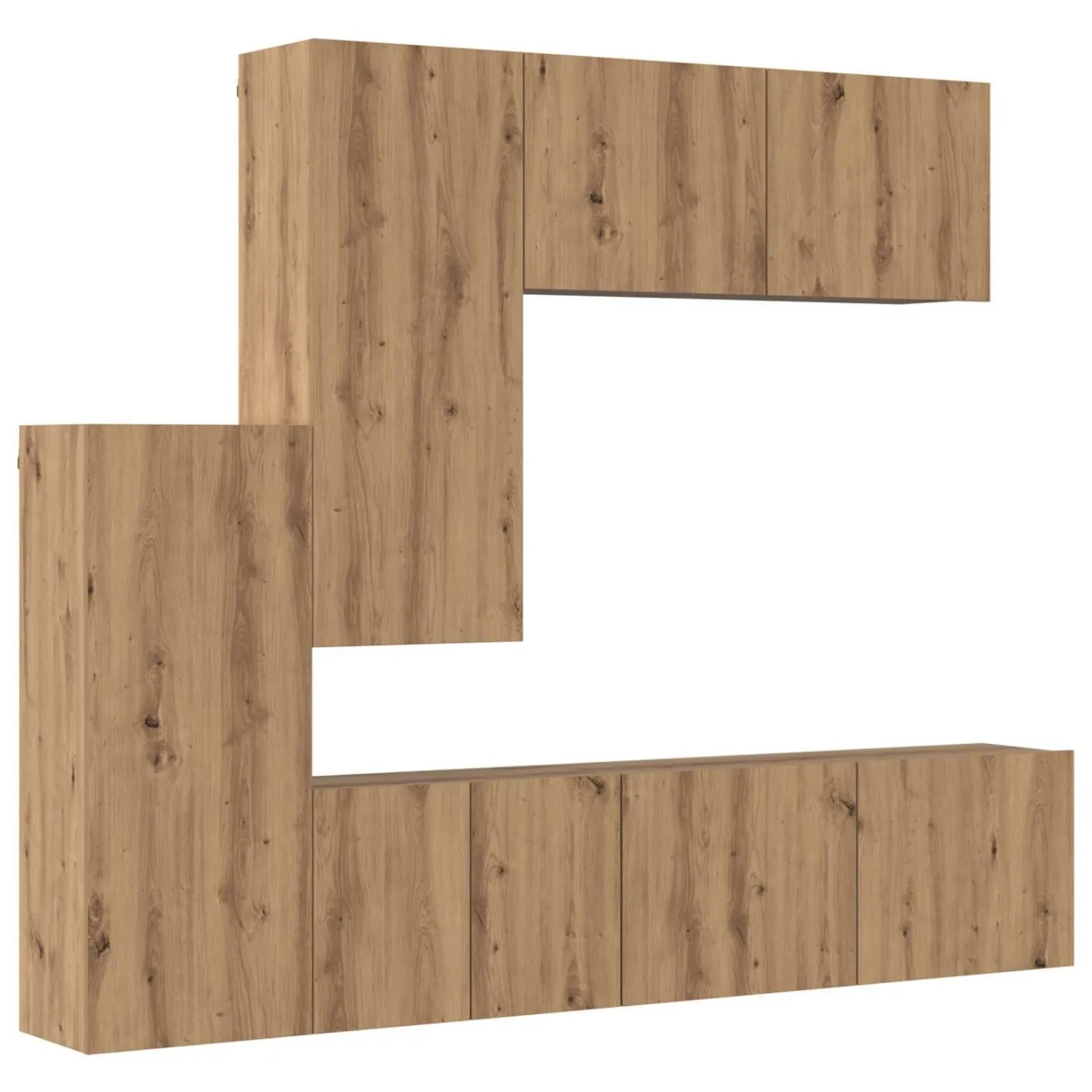 vidaXL TV-Wandmöbel Wandmontiert 5-Tlg Artisan-Eiche Holzwerkstoff 3402777