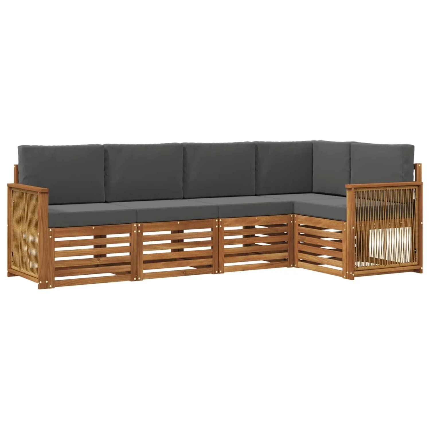 vidaXL Ecksofa Set mit Kissen 4 Stk Natur und Anthrazit 3384358