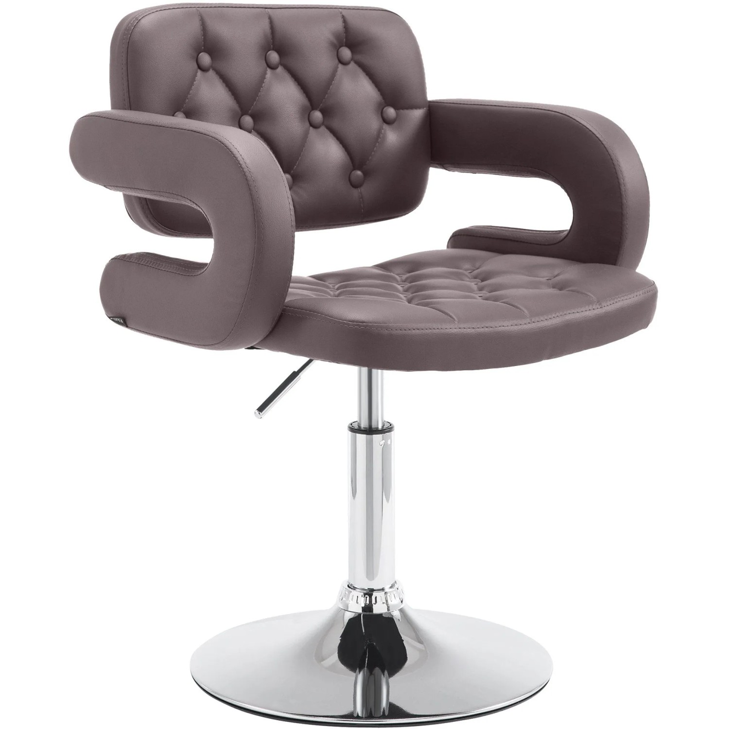 DELUKE Lounger Sessel TURKU Kunstleder Braun 62x55x76cm Barhocker Loungesessel Wohnzimmer Bequem Clubsessel Sessel Hotel