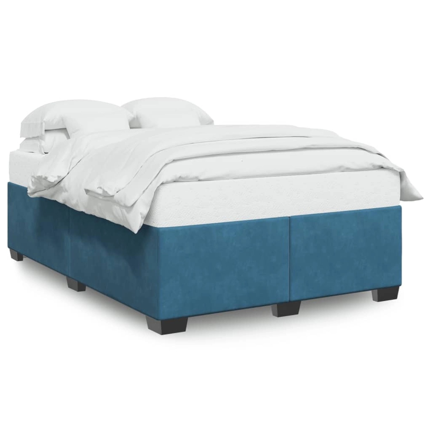 vidaXL Bettgestell Blau 140x200 cm Samt 3284641 günstig online kaufen