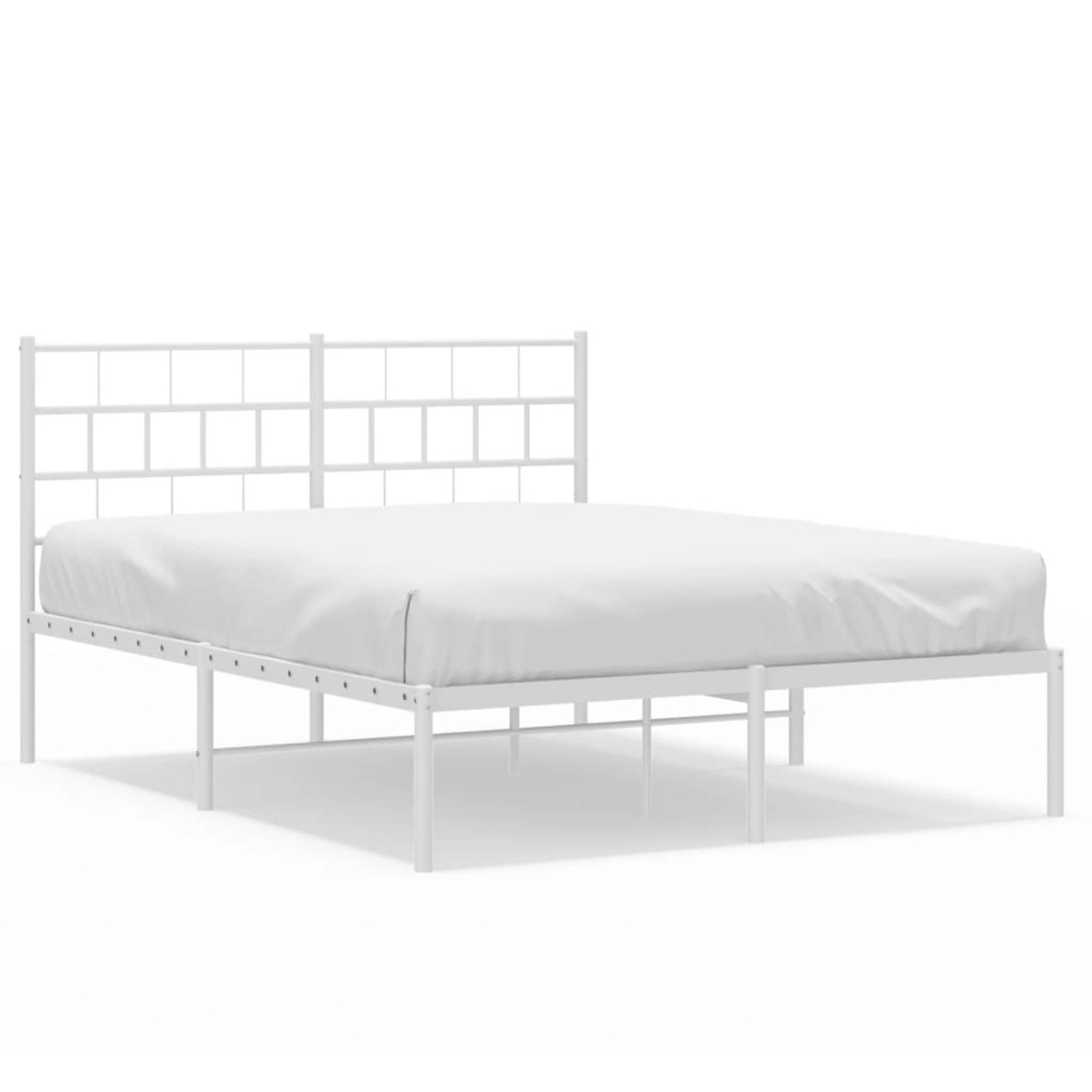 vidaXL Bettgestell mit Kopfteil Metall Weiß 150x200 cm Modell 101886064 günstig online kaufen