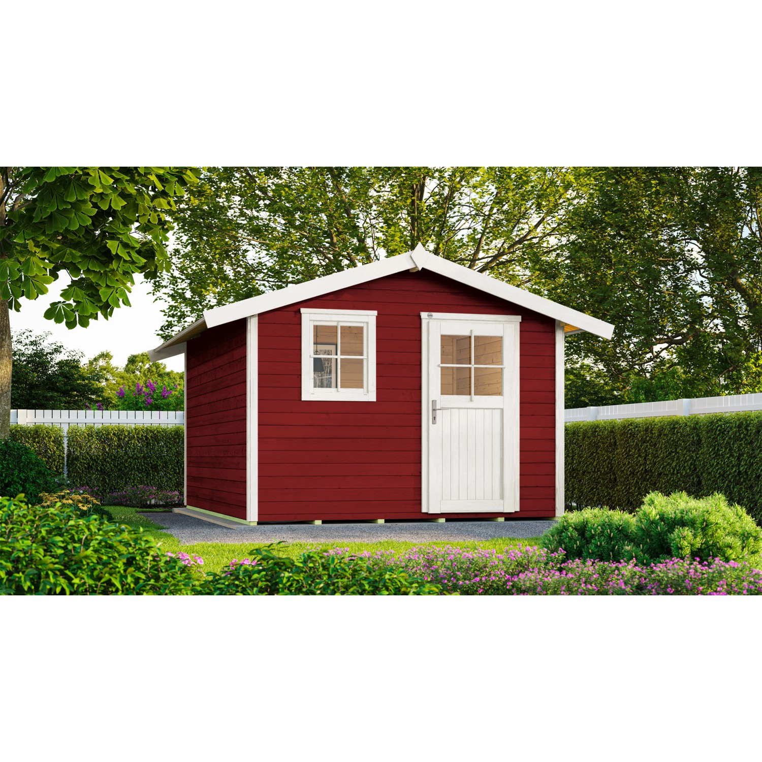 Gartenhaus 123 Gr.5 Satteldach Schwedenrot 28 mm günstig online kaufen