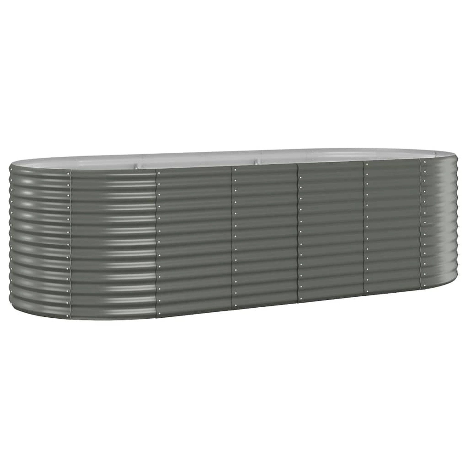 furnicato Hochbeet Pulverbeschichteter Stahl 249x100x68 cm Grau