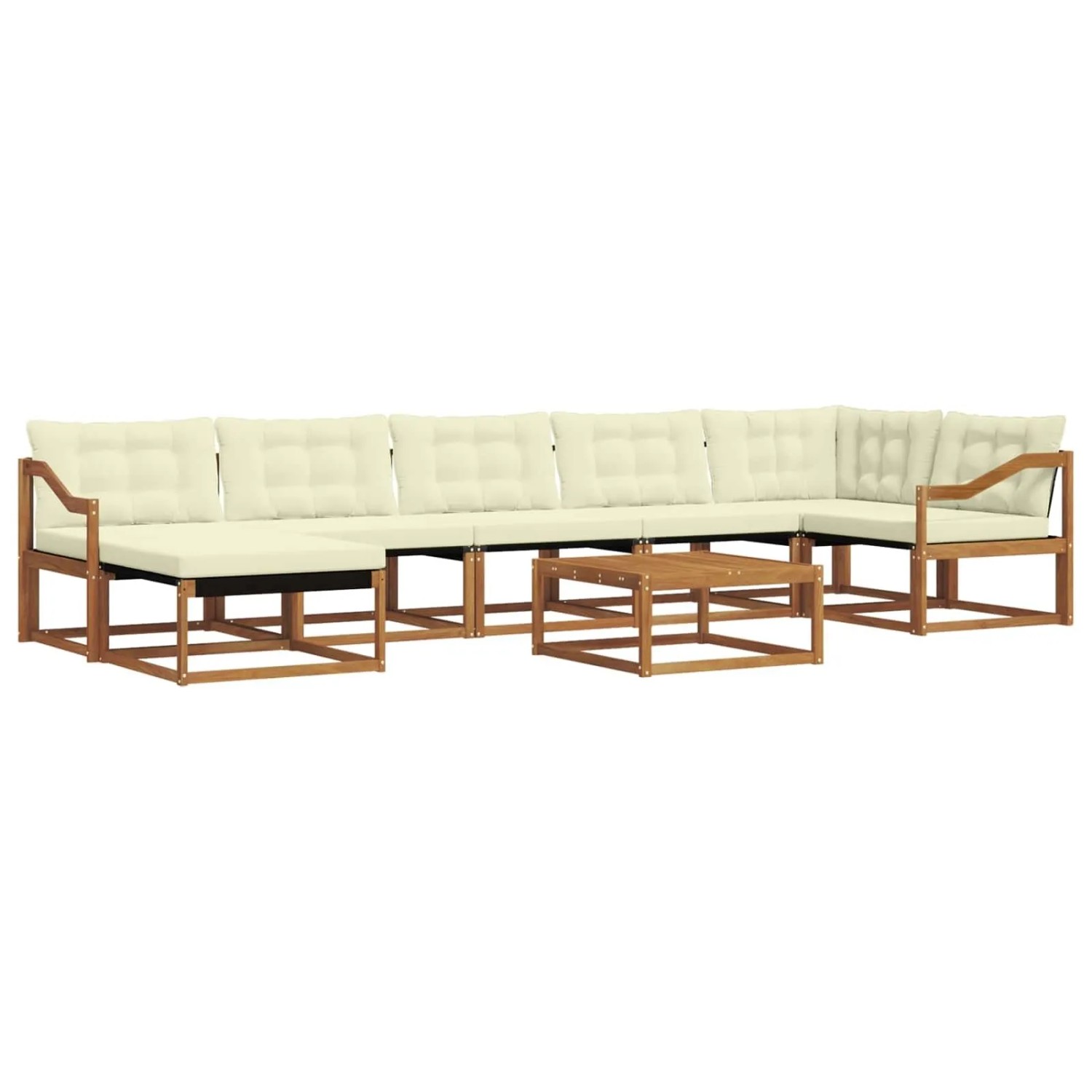 vidaXL Outdoor-Sofagarnitur 22-Tlg Natur und Creme Massivholz Akazie 3369705