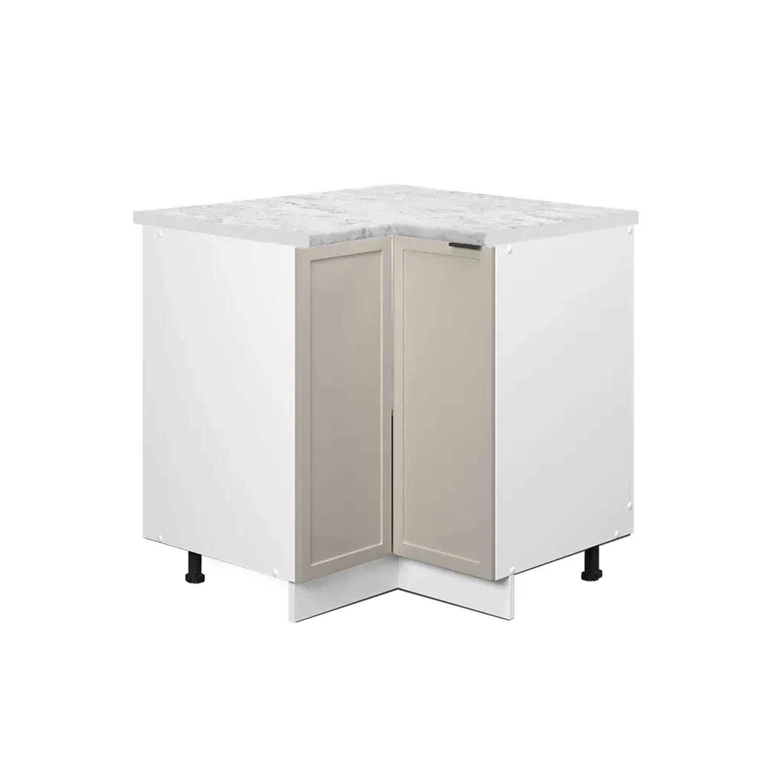 Vicco Eckunterschrank Fame-Line Küchen Eckschrank GrauBeige 81 cm AP Marmor günstig online kaufen