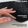 Detailaufnahme: Anthrazitfarbene Karat Stufenmatte Leipzig, selbstklebend, ohne Lippe. Treppenschutz aus Polypropylen.