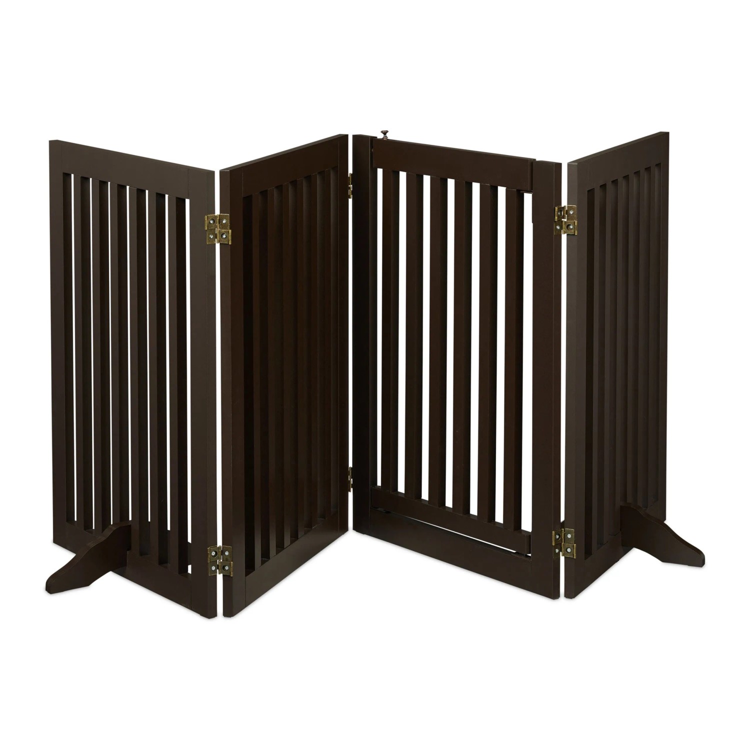 Relaxdays Absperrgitter mit Tür MDF Braun Verstellbar Zusammenklappbar 70 cm x 207 cm x 30 cm 11,6 kg