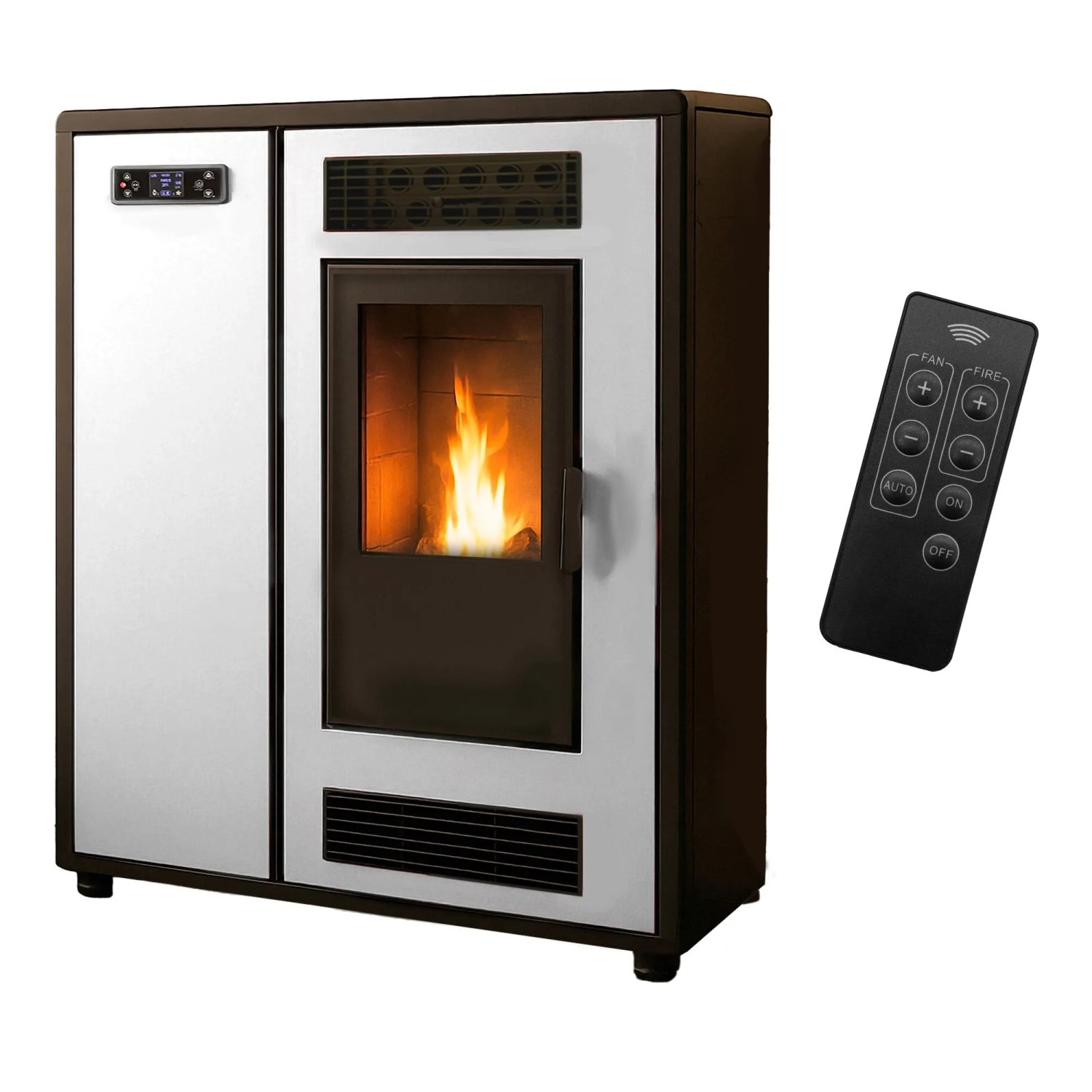 Sannover Luft- Pelletofen Slim Astral 12,2 kW Weiß