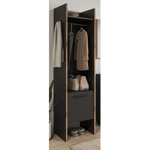 Inn.Furn Garderobe Salud in Grau und Nox Eiche 42 x 189 cm Salud