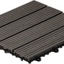 Anthrazitfarbene Home Deluxe WPC Klickfliesen (9 m²) mit Holzoptik und Stecksystem.