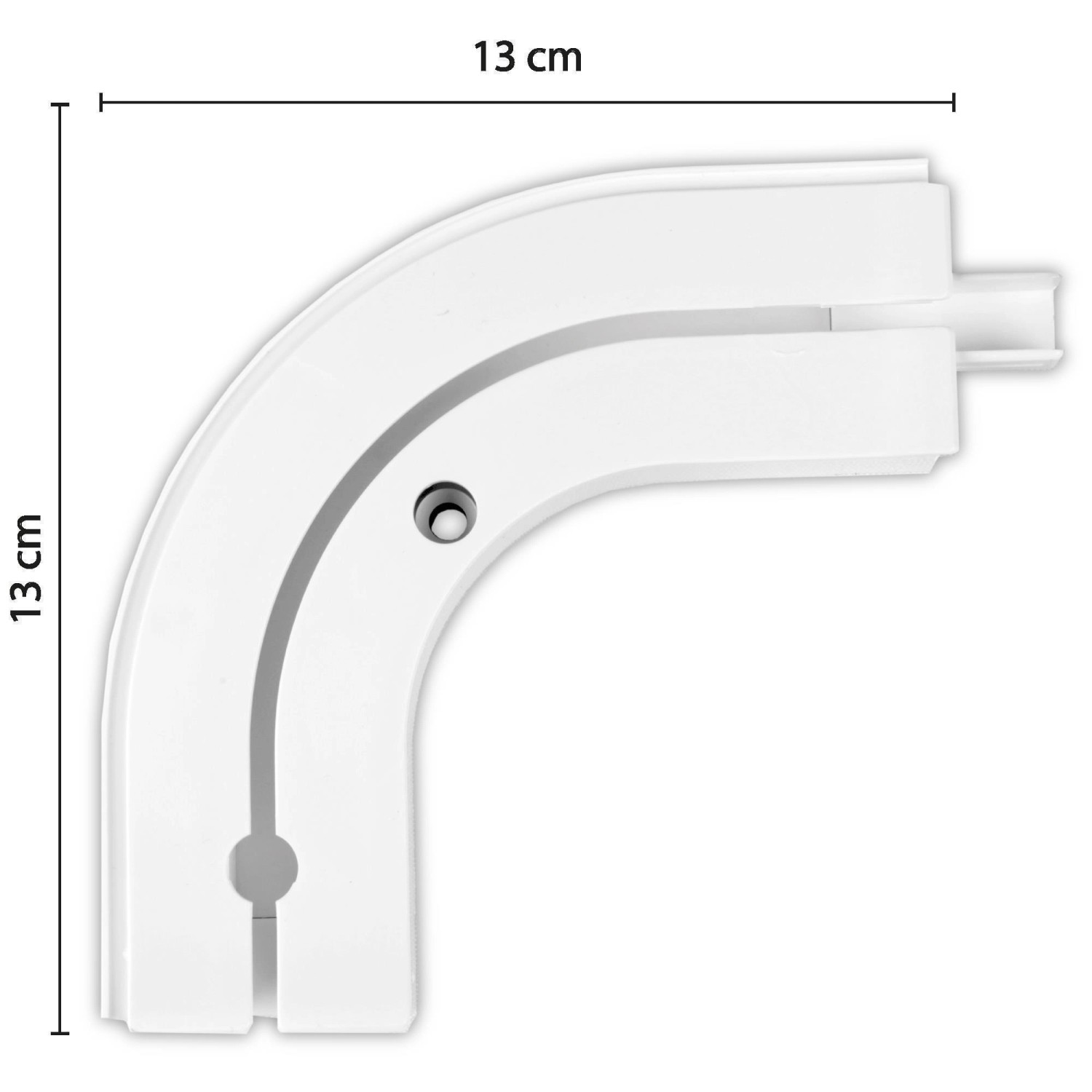 Bestlivings Rundbogen für Gardinenschiene, weiß, 13x13cm, zur Erweiterung von Vorhangschienen Systemen.