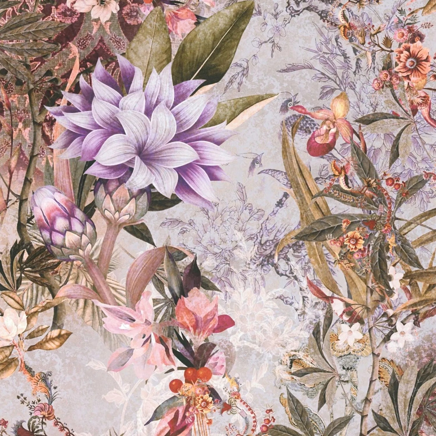 Tadessi Tapete Floral M1-No.784 Vliestapete in Violett