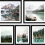 Pro Art Bilder Set mit Bergsee-Motiven im Scandic-Style, 5-teilig.