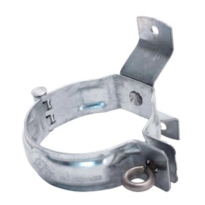 Zambelli Fallrohrschelle DN 80, verzinkt, silber. Schraubrohrschelle zur Befestigung von Dachrinnenfallrohren.