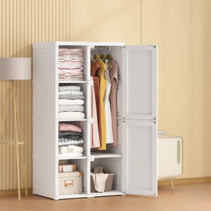 PXloue Kleiderschrank 69x50x136cm mit Stange für Ankleidezimmer und Schlafzimmer Weiß