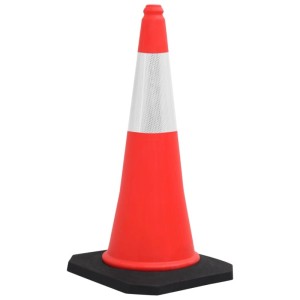 DELUKE Leitkegel, 75cm, mit Reflexstreifen, für Verkehrslenkung und Absperrung.