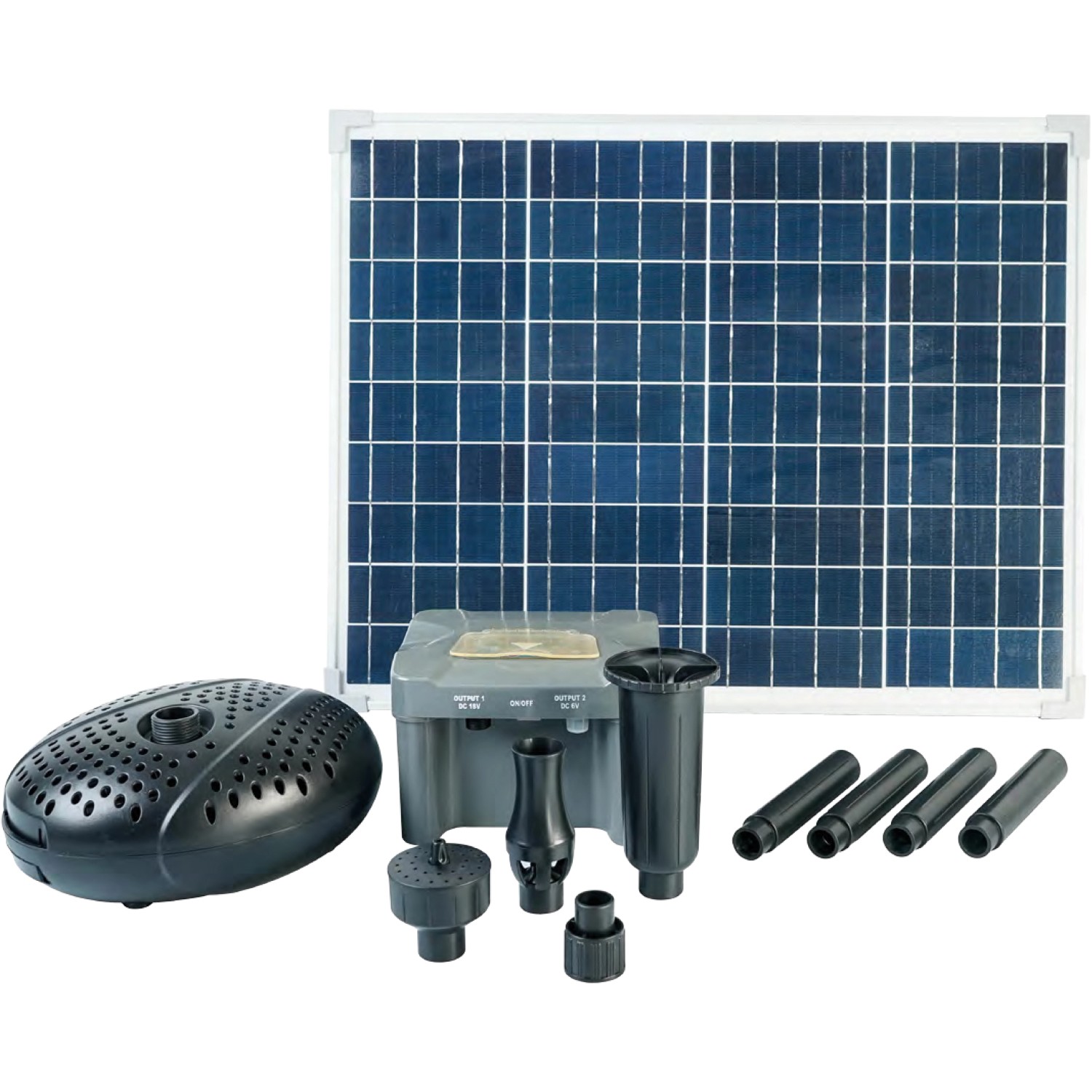 Ubbink Solar Springbrunnenpumpe SolarMax 2500 accu ABS Schwarz 62 x 45,5 x 23 cm