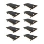 10er Set Profi Transportroller, schwarz, mit Holzplatte, Traglast 200kg, für Möbel und Umzug.