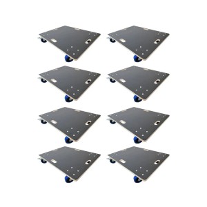 8er Set Profi Transportroller mit Rollen, 80x60cm, Traglast 800kg, Siebdruckplatte für Bürocontainer.