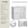 Tectake Waschbeckenunterschrank Idris, weiße Spanplatte/MDF, Maße und Details.