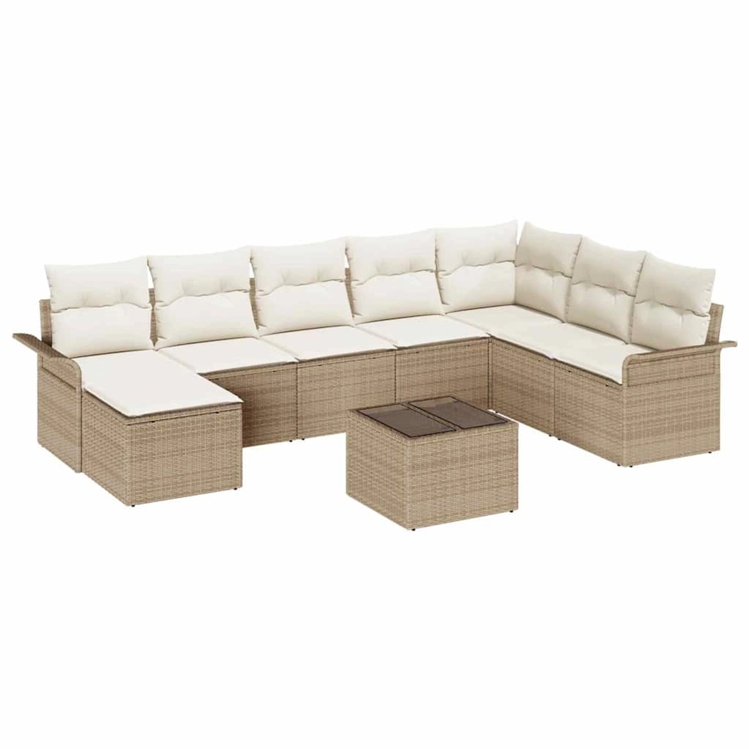 vidaXL 9-Teiliges Garten-Sofaset mit Kissen in Braun aus Poly Rattan 334549 günstig online kaufen