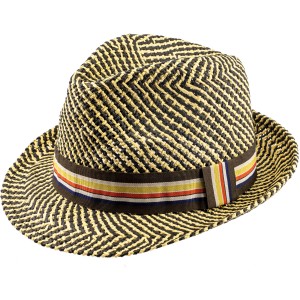 Beiger Workpower Strohhut Franz, Größe 55, mit farbigem Hutband. Gartenbekleidung für Herren.
