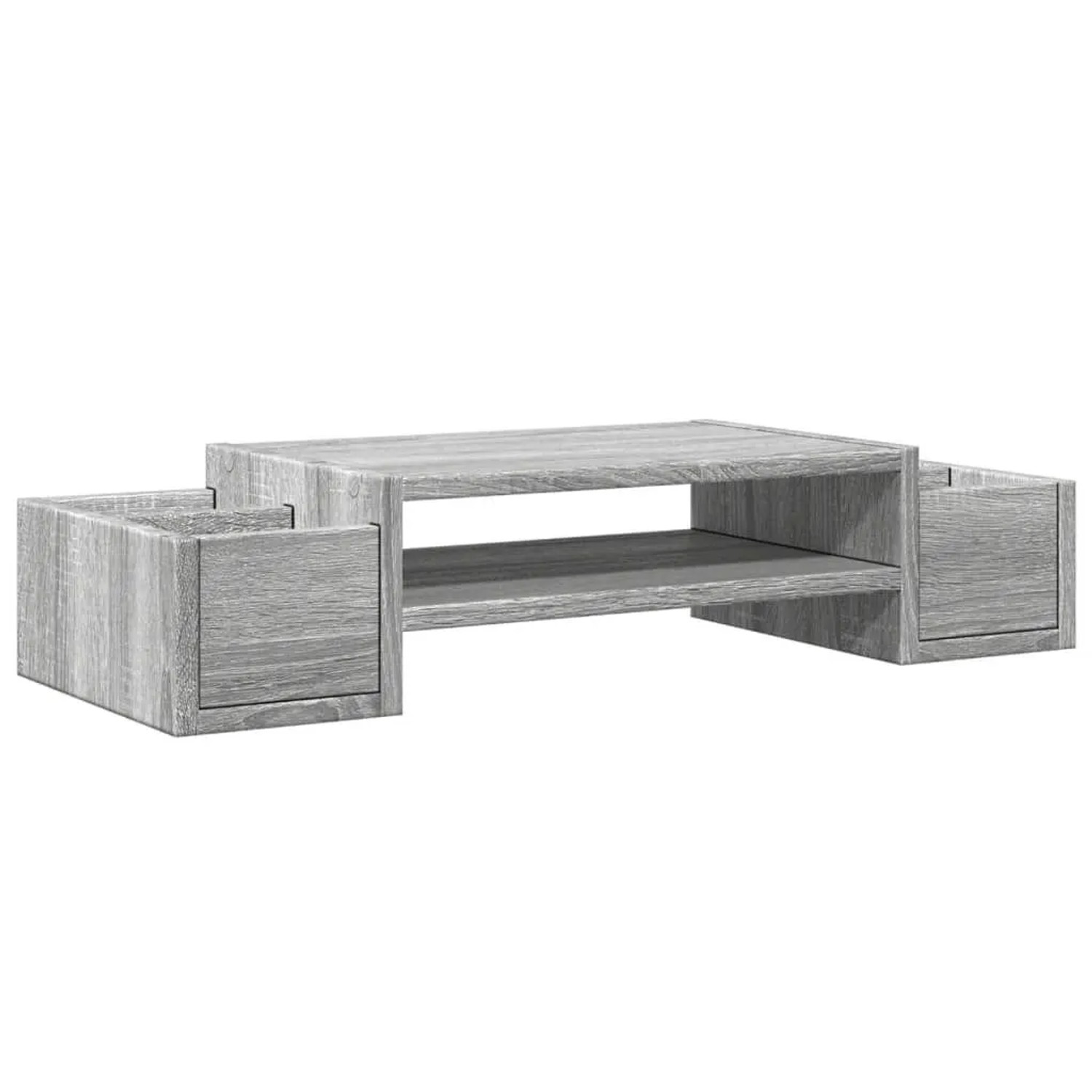 vidaXL Monitorständer mit Stauraum Grau Sonoma 70x27x15 Holzwerkstoff 854684