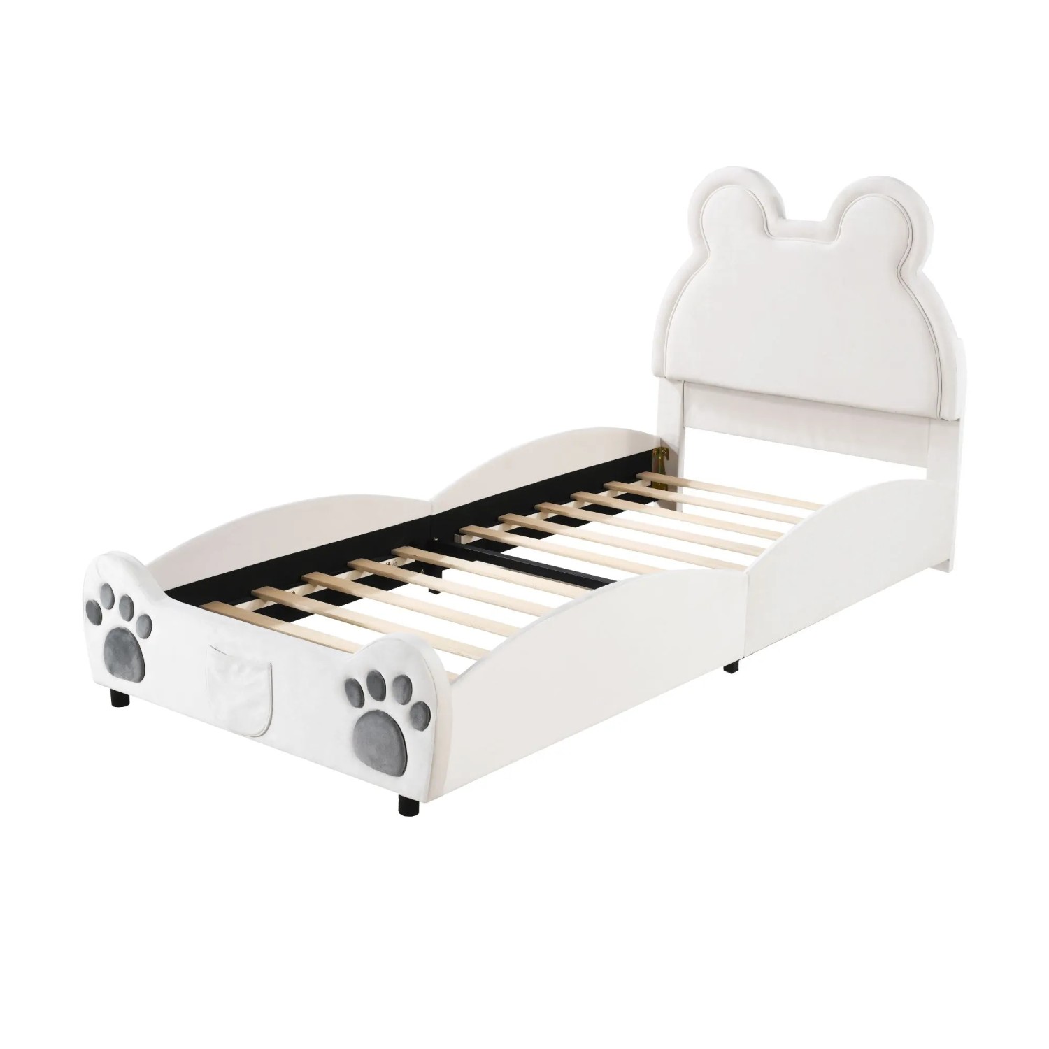 Okwish Polsterbett 90×200 Kinderbett Mit Bärenform Ohne Matratze