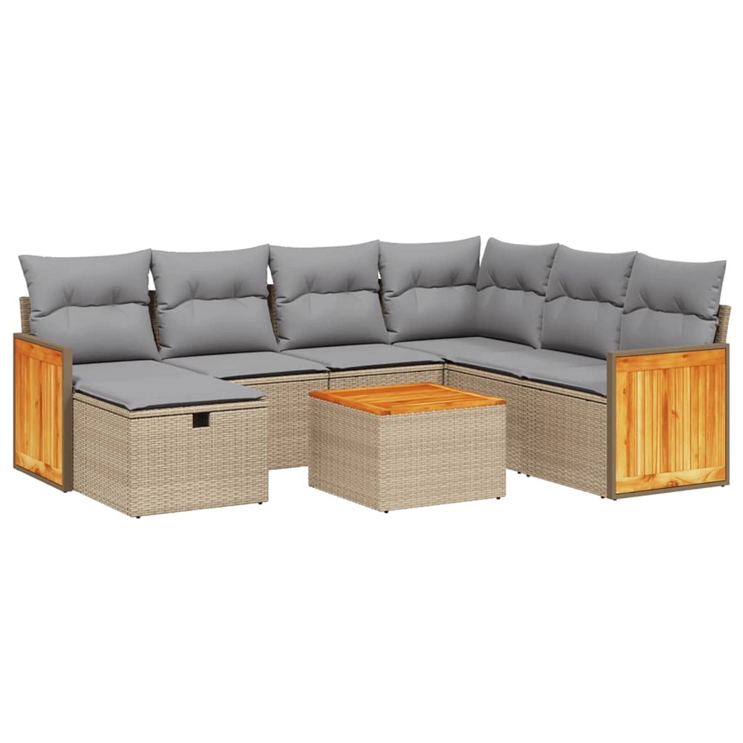 vidaXL 8-tlg Garten-Sofagarnitur mit Kissen Beige Poly Rattan Modell 134 günstig online kaufen