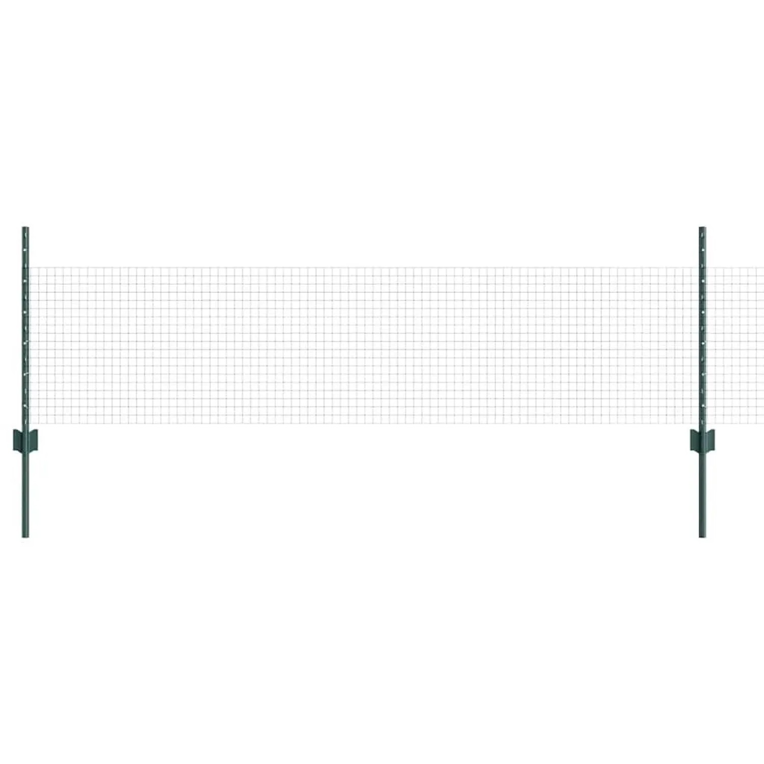 vidaXL Zaun mit Pfosten Grün 0,5 x 50 m Stahl und PVC 3336505
