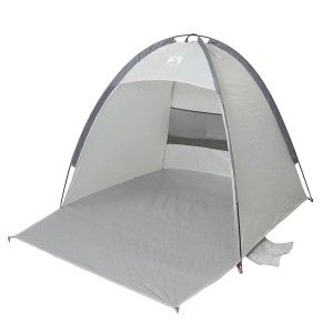 vidaXL Strandzelt 3 Personen Grau Wasserdicht 4009457